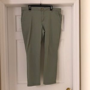 Tommy Hilfiger green cropped chinos